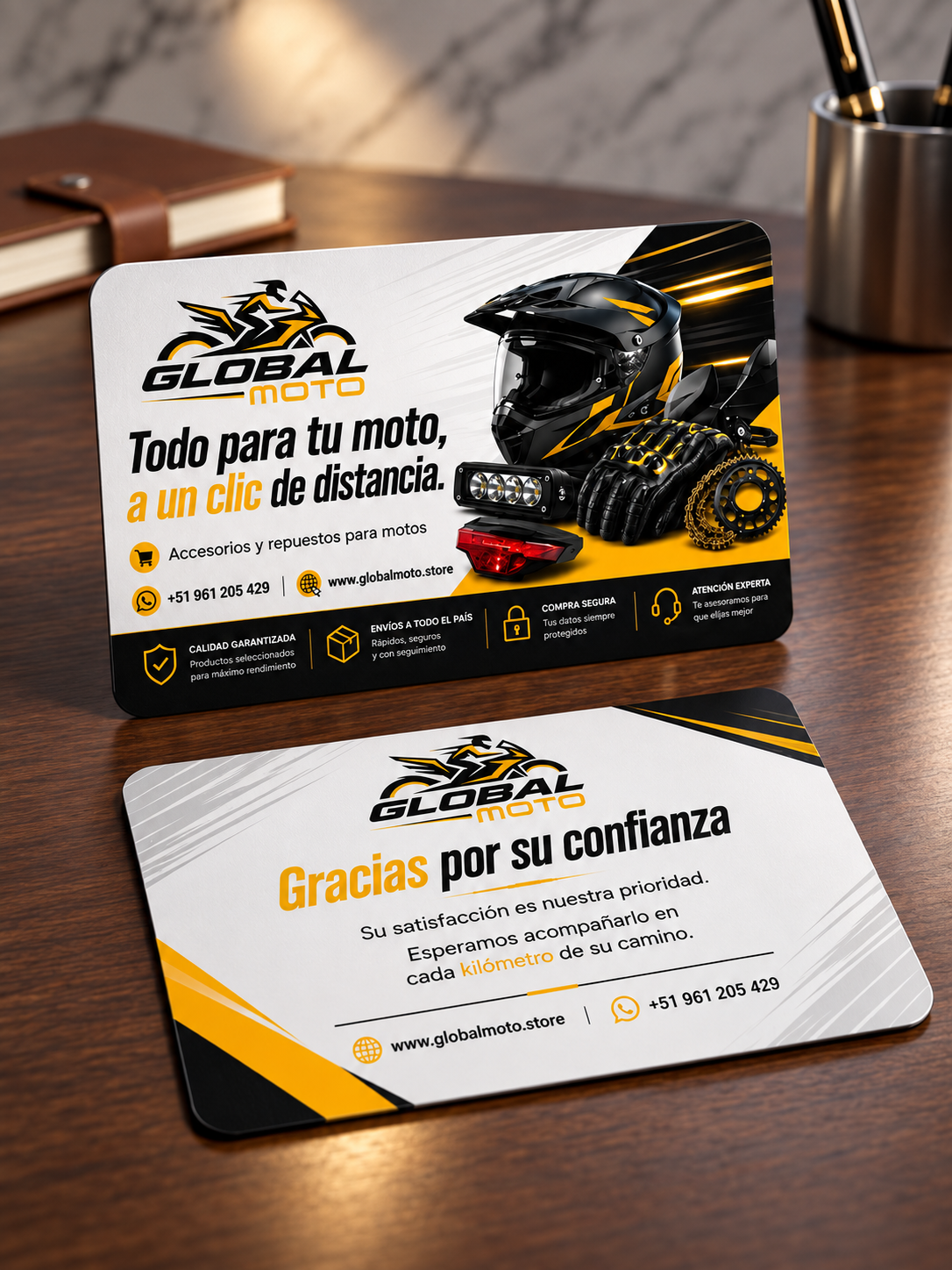 Tarjeta de presentación diseñada para GlobalMoto